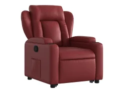 Poltrona Confortável | Poltrona reclinável elevatória couro artificial vermelho tinto SHL163297