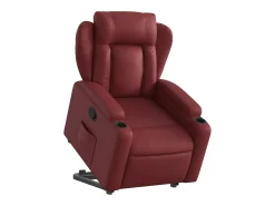 Poltrona Confortável | Poltrona reclinável elevatória couro artificial vermelho tinto SHL163297