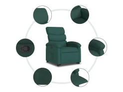 Poltrona Confortável | Poltrona reclinável elevatória tecido verde-escuro SHL107117