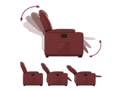 Poltrona Confortável | Poltrona reclinável elevatória couro artificial vermelho tinto SHL53598