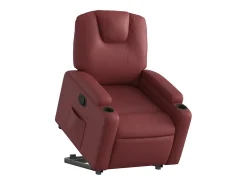 Poltrona Confortável | Poltrona reclinável elevatória couro artificial vermelho tinto SHL53598