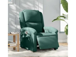 Poltrona Confortável | Poltrona reclinável elétrica veludo verde-escuro SHL545363