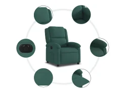 Poltrona Confortável | Poltrona reclinável elétrica veludo verde-escuro SHL545363