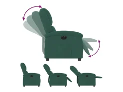 Poltrona Confortável | Poltrona reclinável elétrica veludo verde-escuro SHL545363