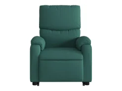 Poltrona Confortável | Poltrona reclinável elevatória de massagens tecido verde-escuro SHL798987