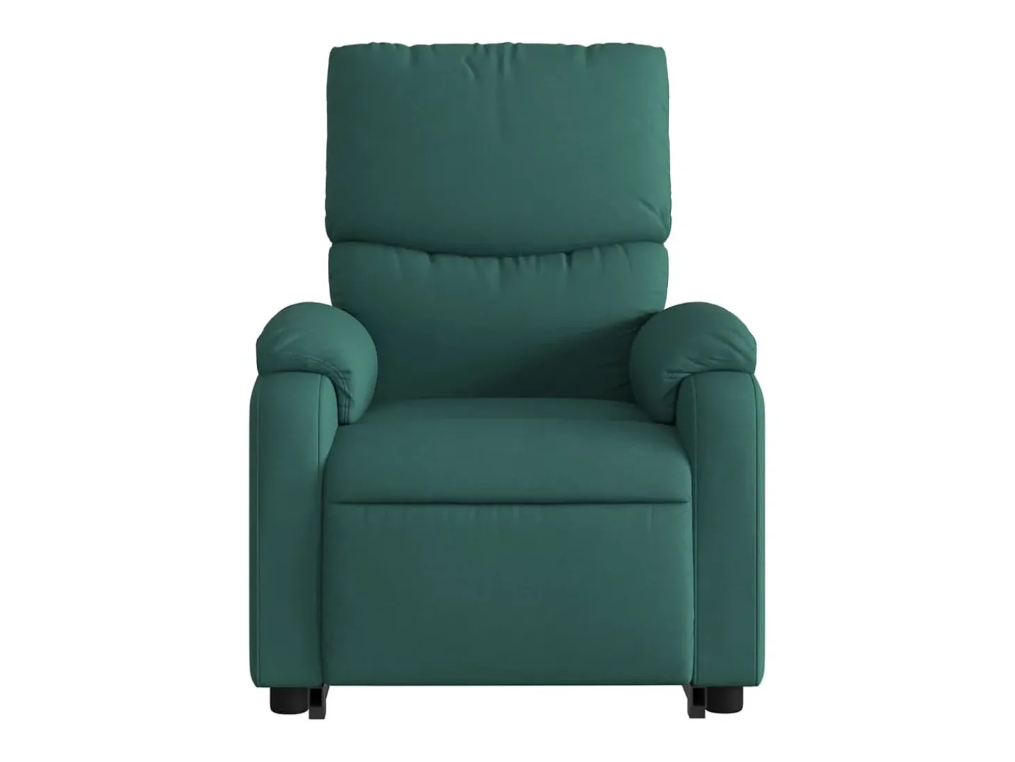 Poltrona Confortável | Poltrona reclinável elevatória de massagens tecido verde-escuro SHL798987