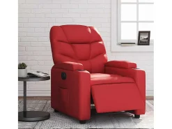 Poltrona Confortável | Poltrona reclinável elétrica couro artificial vermelho SHL522909