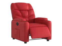 Poltrona Confortável | Poltrona reclinável elétrica couro artificial vermelho SHL522909
