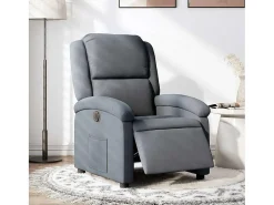Poltrona Confortável | Poltrona reclinável elétrica veludo cinzento-escuro SHL185646
