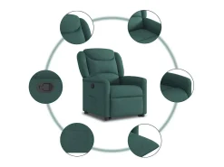 Poltrona Confortável | Poltrona reclinável elevatória tecido verde-escuro SHL667653
