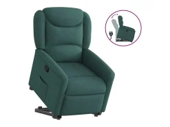 Poltrona Confortável | Poltrona reclinável elevatória tecido verde-escuro SHL667653