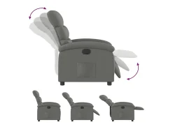Poltrona Confortável | Poltrona reclinável elétrica tecido cinzento-escuro SHL545280
