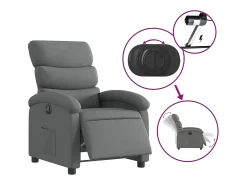 Poltrona Confortável | Poltrona reclinável elétrica tecido cinzento-escuro SHL545280