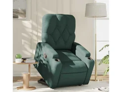 Poltrona Confortável | Poltrona reclinável elevatória tecido verde-escuro SHL436668