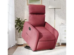 Poltrona Confortável | Poltrona reclinável elevatória elétrica tecido vermelho-tinto SHL410323