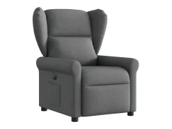 Poltrona Confortável | Poltrona reclinável elétrica tecido cinzento-escuro SHL616358