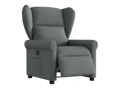 Poltrona Confortável | Poltrona reclinável elétrica tecido cinzento-escuro SHL616358