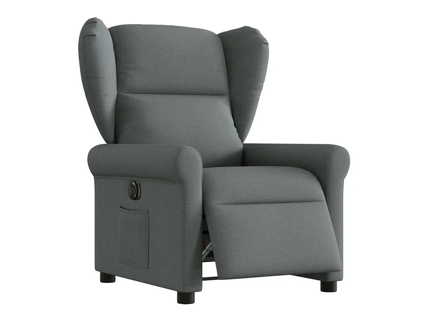 Poltrona Confortável | Poltrona reclinável elétrica tecido cinzento-escuro SHL616358