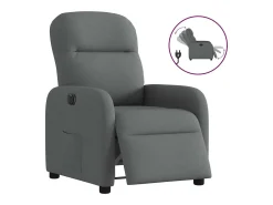 Poltrona Confortável | Poltrona reclinável elétrica tecido cinzento-escuro SHL816544