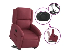 Poltrona Confortável | Poltrona reclinável elevatória tecido vermelho tinto SHL688330