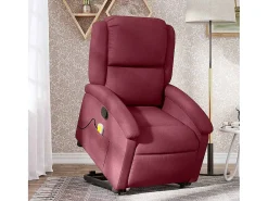 Poltrona Confortável | Poltrona reclinável elevatória tecido vermelho tinto SHL688330