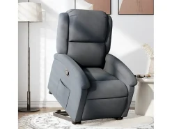 Poltrona Confortável | Poltrona reclinável elevatória veludo cinzento-escuro SHL137777