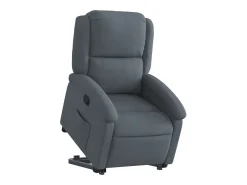 Poltrona Confortável | Poltrona reclinável elevatória veludo cinzento-escuro SHL137777