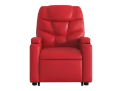 Poltrona Confortável | Poltrona reclinável elevatória couro artificial vermelho SHL881562