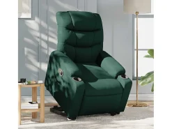 Poltrona Confortável | Poltrona reclinável elevatória tecido verde-escuro SHL605551