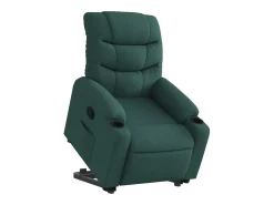 Poltrona Confortável | Poltrona reclinável elevatória tecido verde-escuro SHL605551