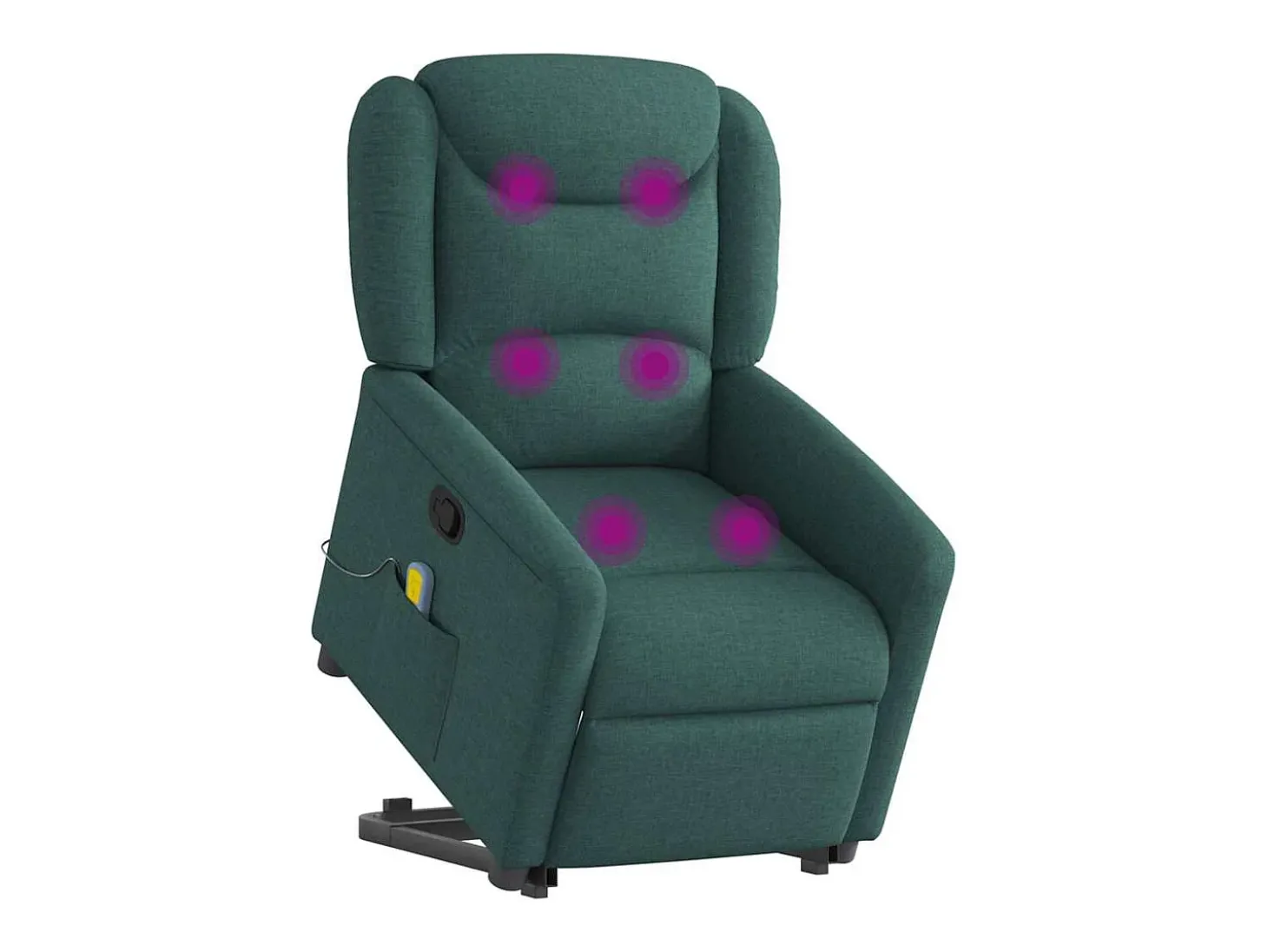 Poltrona Confortável | Poltrona reclinável elevatória de massagens tecido verde-escuro SHL133961