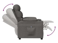 Poltrona Confortável | Poltrona reclinável elétrica tecido cinzento-escuro SHL761105