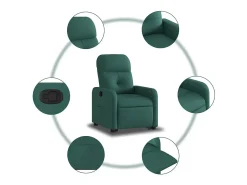 Poltrona Confortável | Poltrona reclinável elevatória tecido verde-escuro SHL940860
