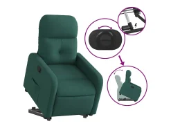 Poltrona Confortável | Poltrona reclinável elevatória tecido verde-escuro SHL940860