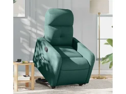 Poltrona Confortável | Poltrona reclinável elevatória tecido verde-escuro SHL940860