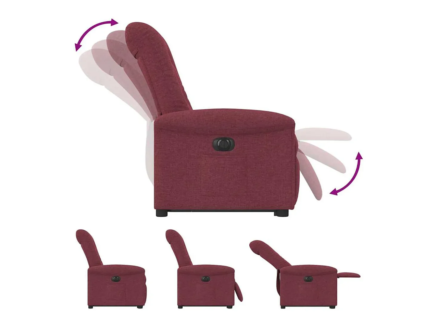 Poltrona Confortável | Poltrona reclinável elevatória elétrica tecido vermelho-tinto SHL702008