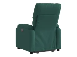 Poltrona Confortável | Poltrona reclinável elevatória elétrica tecido verde-escuro SHL678445
