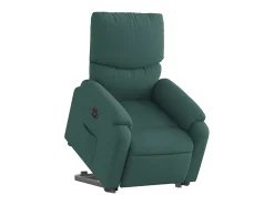 Poltrona Confortável | Poltrona reclinável elevatória elétrica tecido verde-escuro SHL678445