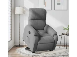 Poltrona Confortável | Poltrona reclinável elevatória tecido microfibra cinza-escuro SHL859605