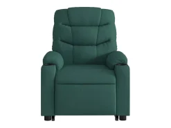 Poltrona Confortável | Poltrona reclinável elevatória de massagens tecido verde-escuro SHL986359