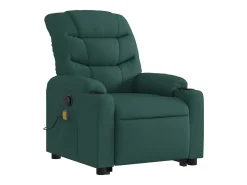 Poltrona Confortável | Poltrona reclinável elevatória de massagens tecido verde-escuro SHL986359