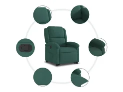 Poltrona Confortável | Poltrona reclinável elevatória veludo verde-escuro SHL523883