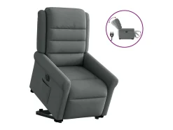Poltrona Confortável | Poltrona reclinável elevatória elétrica tecido cinzento-escuro SHL778047