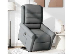Poltrona Confortável | Poltrona reclinável elevatória elétrica tecido cinzento-escuro SHL778047