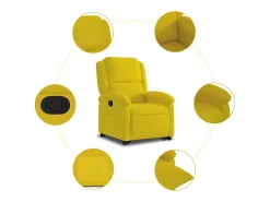 Poltrona Confortável | Poltrona reclinável elevatória veludo amarelo SHL277039