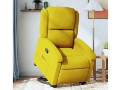 Poltrona Confortável | Poltrona reclinável elevatória veludo amarelo SHL277039
