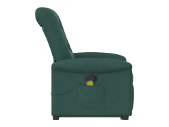 Poltrona Confortável | Poltrona reclinável elevatória de massagens tecido verde-escuro SHL498332