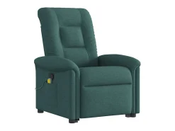 Poltrona Confortável | Poltrona reclinável elevatória de massagens tecido verde-escuro SHL498332