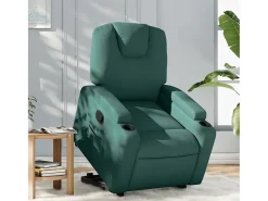 Poltrona Confortável | Poltrona reclinável elevatória tecido verde-escuro SHL710661