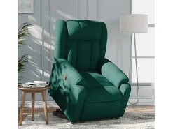 Poltrona Confortável | Poltrona reclinável elevatória tecido verde-escuro SHL493650